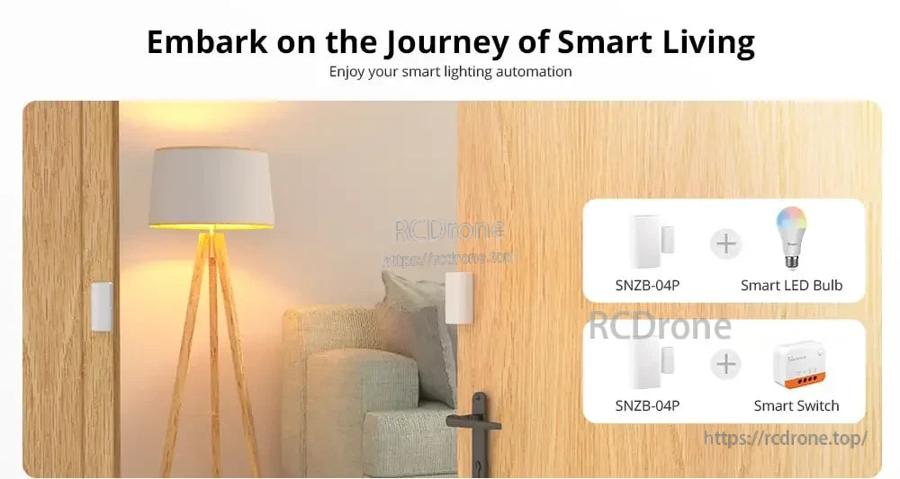 SONOFF SNZB-04P Zigbee Door Window Sensor, Smart lighting automation with door sensor and smart devices