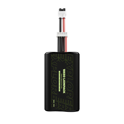 Flywoo Explorer 18650 Li-ion battery pack with XT30UP power lead and balance connector in black shrink wrap
