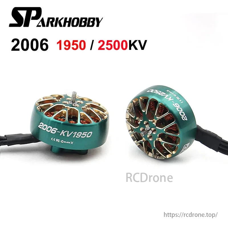 SPARKHOBBY XSPEED 2006 brushless motor, 1950KV/2500KV, 4-6S, for 3.5-inch Cinewhoop FPV drone, 1.5mm shaft.