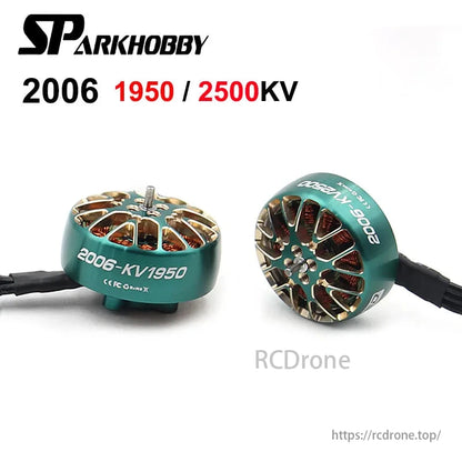 SPARKHOBBY XSPEED 2006 brushless motor, 1950KV/2500KV, 4-6S, for 3.5-inch Cinewhoop FPV drone, 1.5mm shaft.