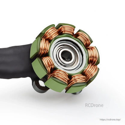 Stator close-up with copper windings and center bearing detail on SPECTER 1202.5 motor