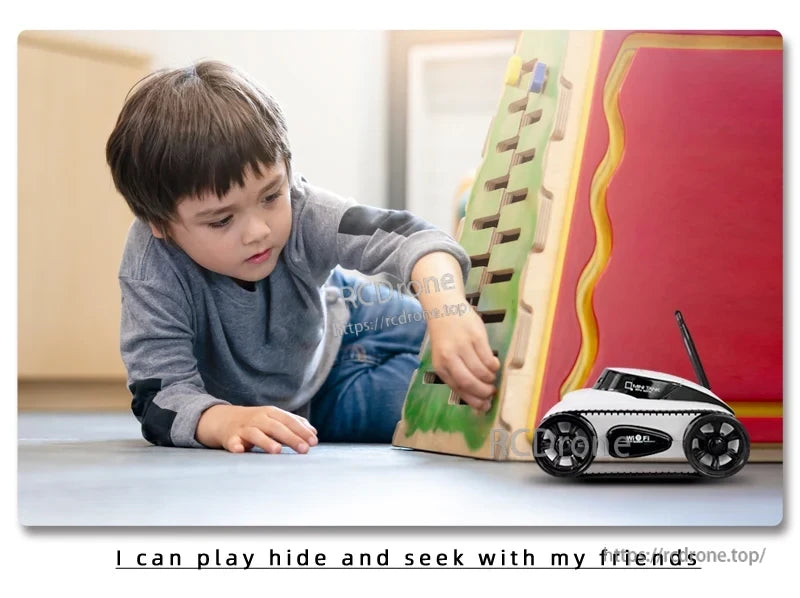 SQN-019 FPV RC Tank, The SQN-019 FPV WiFi RC Tank is an app-controlled crawler toy for real-time video exploration.