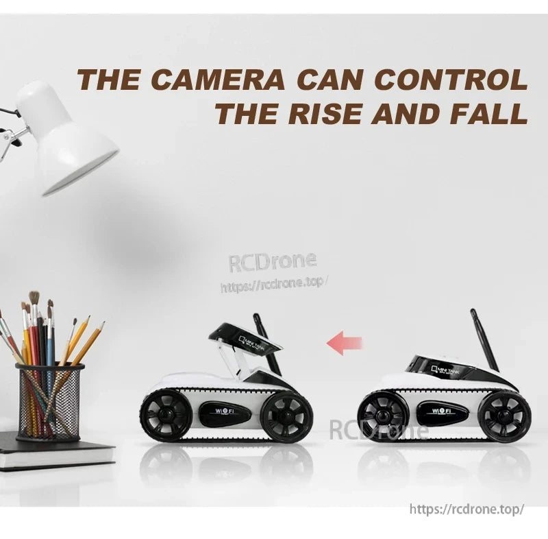 SQN-019 FPV RC Tank, The SQN-019 FPV WiFi RC Tank is an app-controlled crawler toy for real-time video exploration and remote viewing.