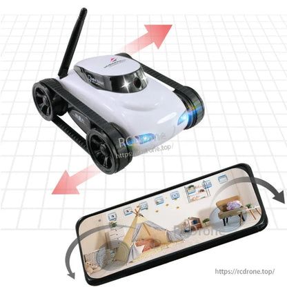 Introducing SQN-019 FPV WiFi RC Tank with adjustable camera and real-time video, controlled via iOS/Android app.