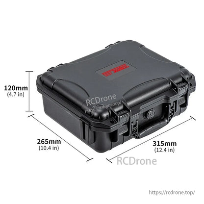 STARTRC hard case for DJI Osmo Action 5 Pro, 2-layer IP67 waterproof PP box with EVA foam, size 315x265x120mm.