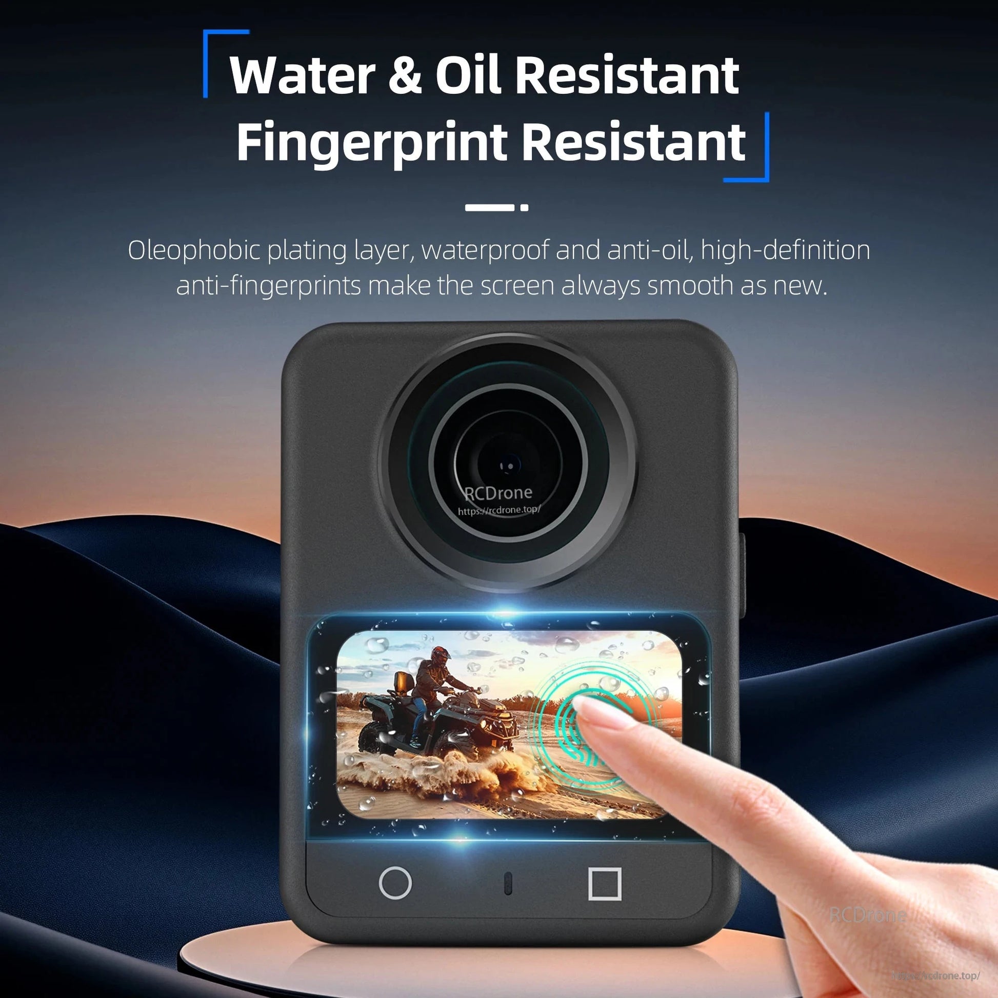Waterproof, oil-resistant screen protector with oleophobic layer; fingerprint resistant, high-definition, smooth surface, and durable protection.
