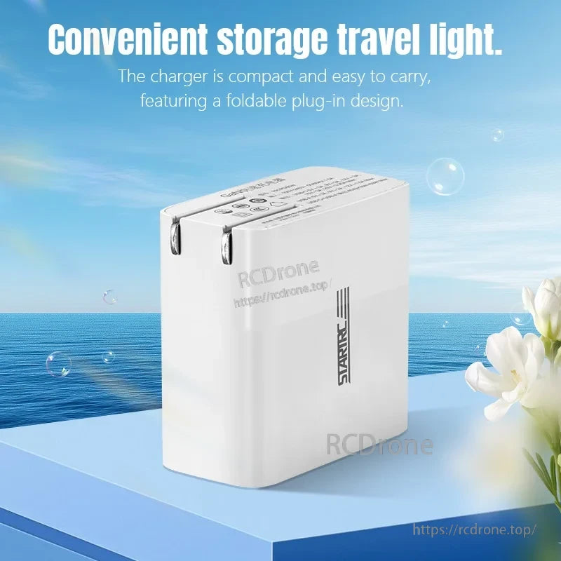 STARTRC 65W GaN Fast Charger, The STARTRC 65W GaN charger offers a compact, foldable plug design, perfect for travel and everyday portability.