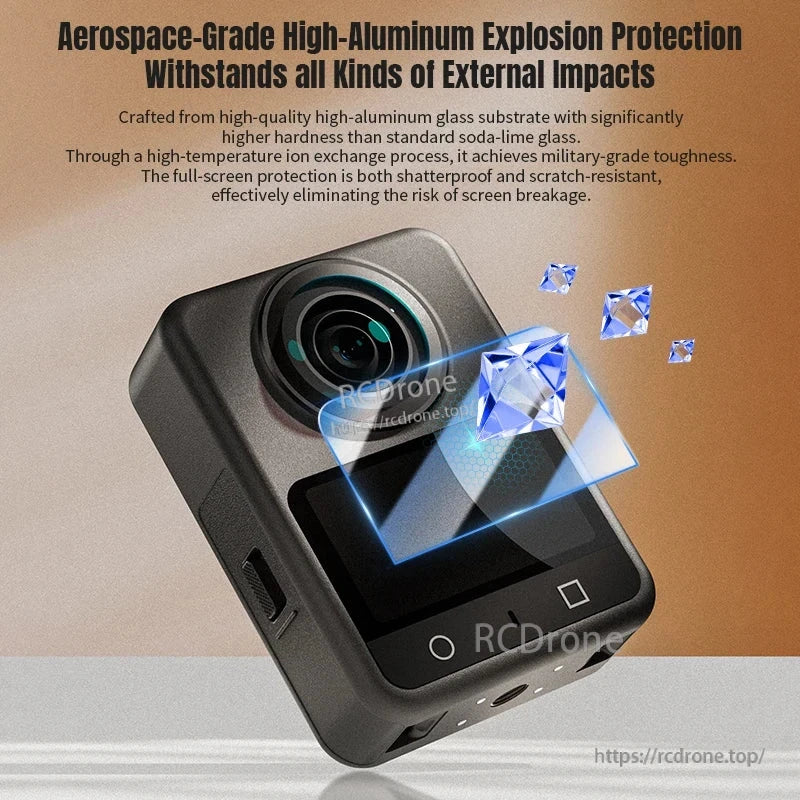 Military-grade, aerospace aluminum glass screen protector with impact, scratch, and shatter resistance, strengthened by ion exchange for full-screen durability.