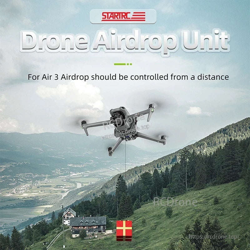 STARTRC Airdrop, STARTRC Drone Airdrop Unit for Air 3 enables precise, remote-controlled delivery in mountainous areas with ease.