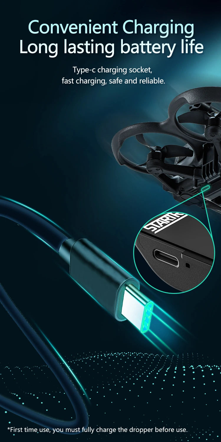 STARTRC Airdrop, Convenient charging, long battery life, Type-C socket, fast safe reliable.