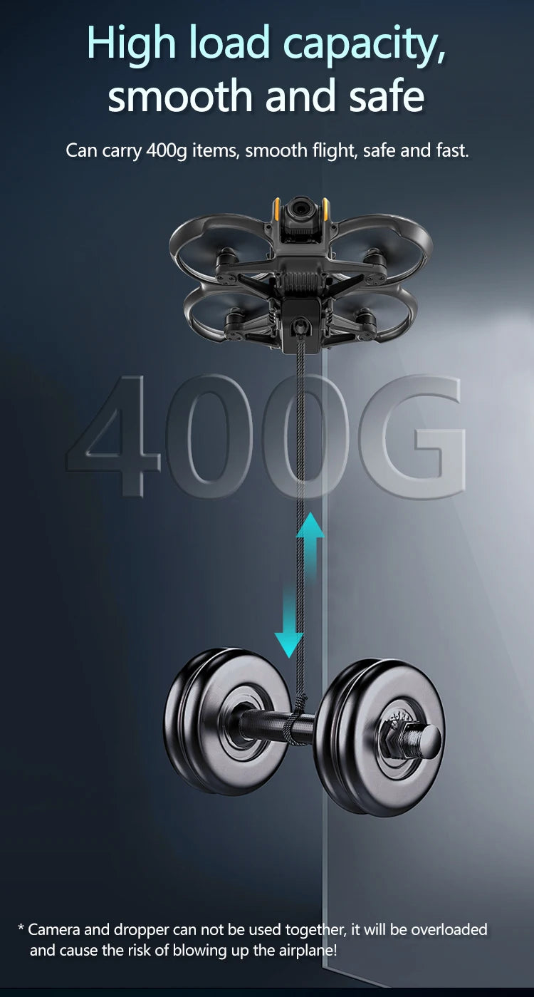 STARTRC Airdrop, High-load drone carries 400g, ensures smooth, safe flight; camera and dropper not supported.