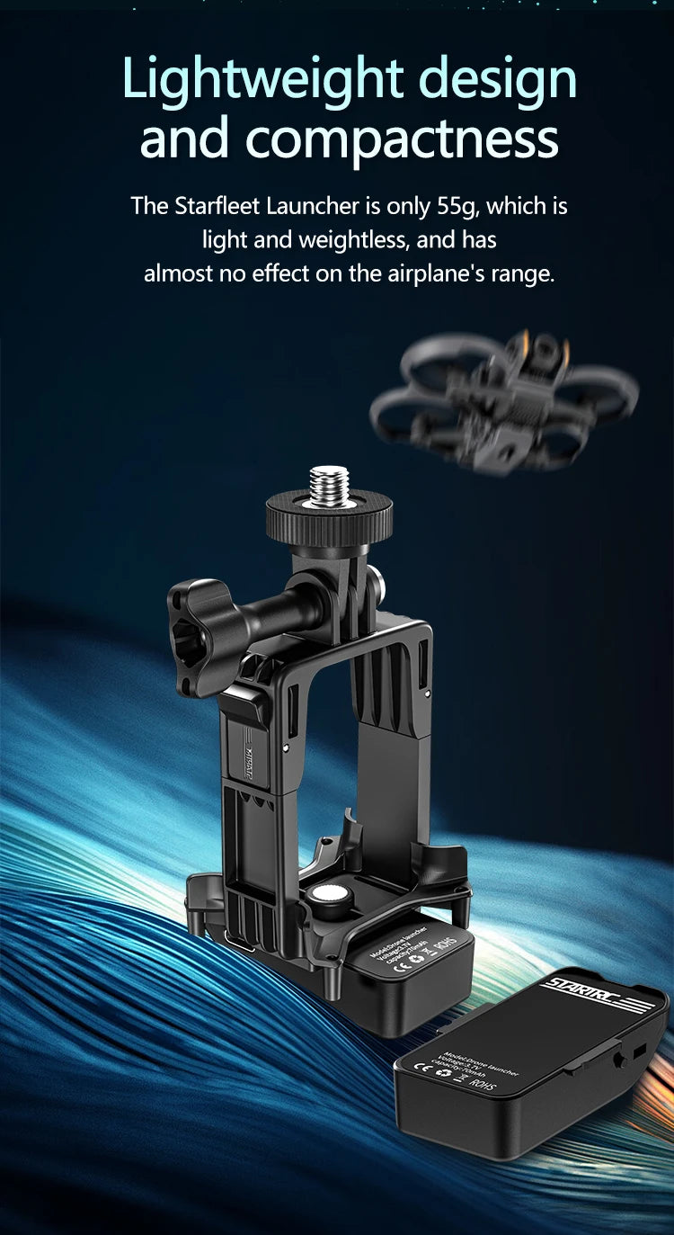 STARTRC Airdrop, Lightweight 55g Starfleet launcher; compact design with minimal impact on aircraft range.