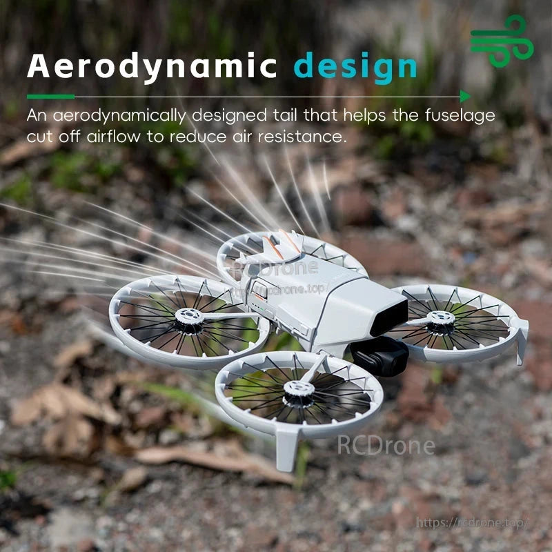 Aerodynamic design with tail wing reduces air resistance for improved flight efficiency.