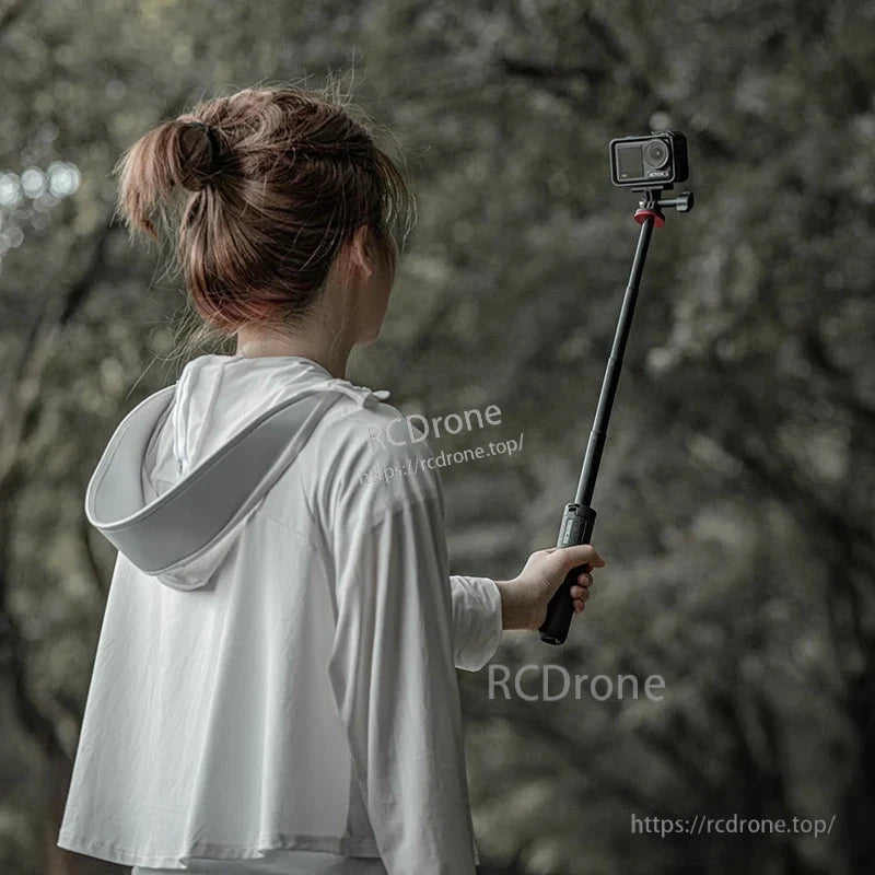 STARTRC 6.69–20 inch aluminum selfie stick, 157g, fits DJI Osmo Action, Insta360, GoPro. Compact, lightweight, ideal for action cameras.