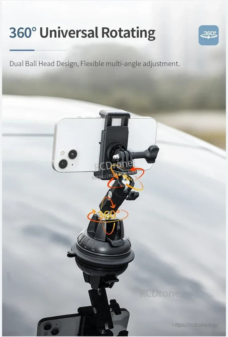 STARTRC Camera Mount, 360° universal rotating mount with dual ball head for flexible multi-angle adjustment.