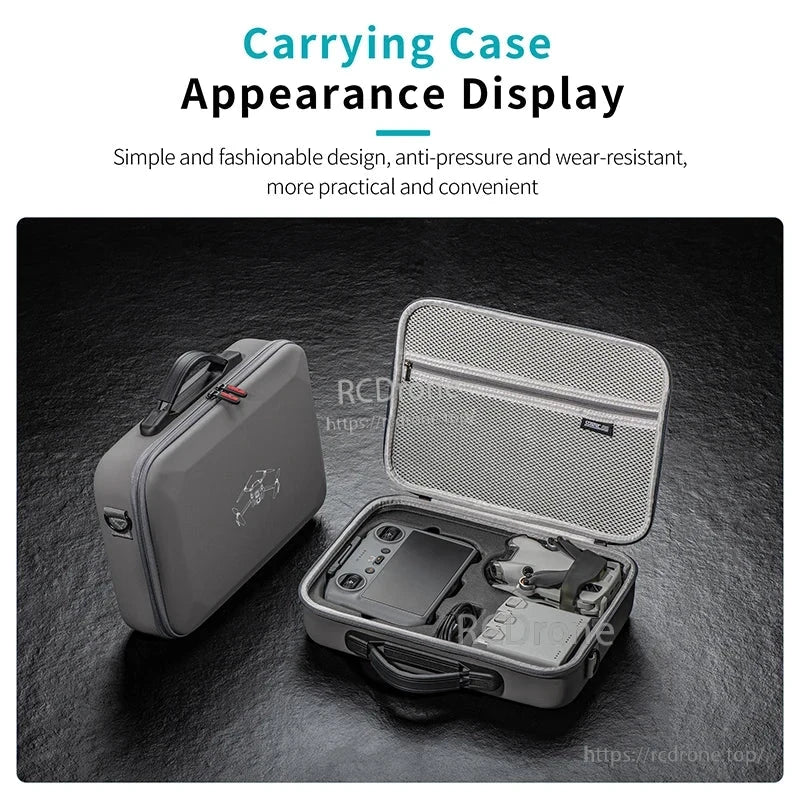 Durable PU leather case with lycra lining for DJI Mini 4 Pro, fits RC 2 controller and accessories.