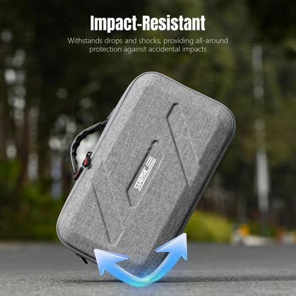 Impact-resistant case protects drone and batteries from drops and shocks.