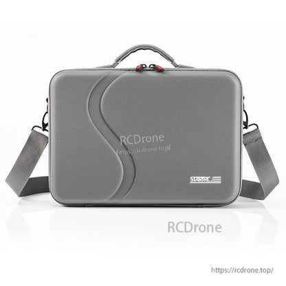 Durable dark gray hard case for DJI Osmo Action 5 Pro, featuring compartments and shoulder strap for secure transport and storage.