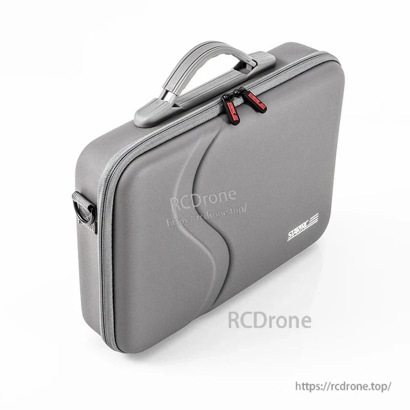 Durable dark gray hard case for DJI Osmo Action 5 Pro, featuring organized compartments and a shoulder strap for easy transport.