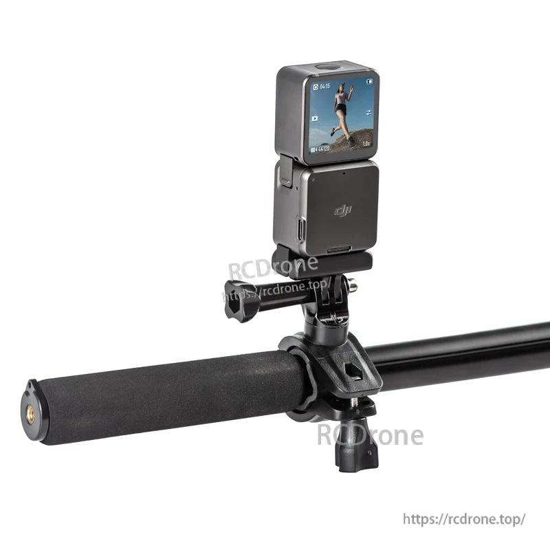 STARTRC For DJI Action 5 Pro Bicycle Holder, GoPro adapter and 1/4 adapter kit connects different devices to handlebars, making it a practical riding accessory.