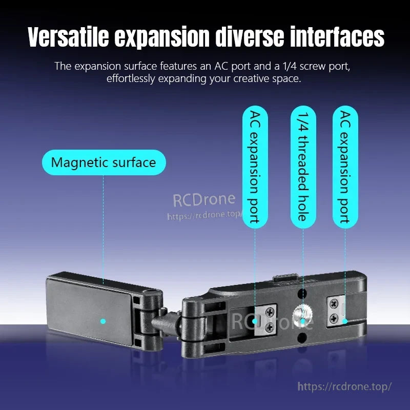 STARTRC DJI Action Magnetic Mount, Magnetic mount with AC and 1/4 screw ports for versatile expansion