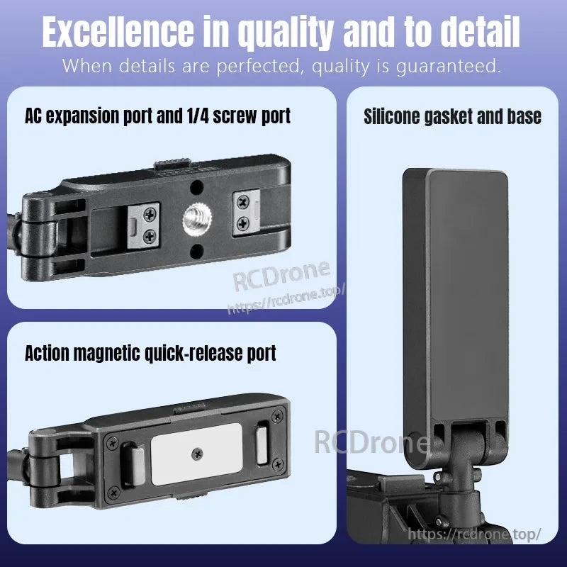 STARTRC DJI Action Magnetic Mount, Magnetic mount with AC port, screw hole, quick-release, and silicone base