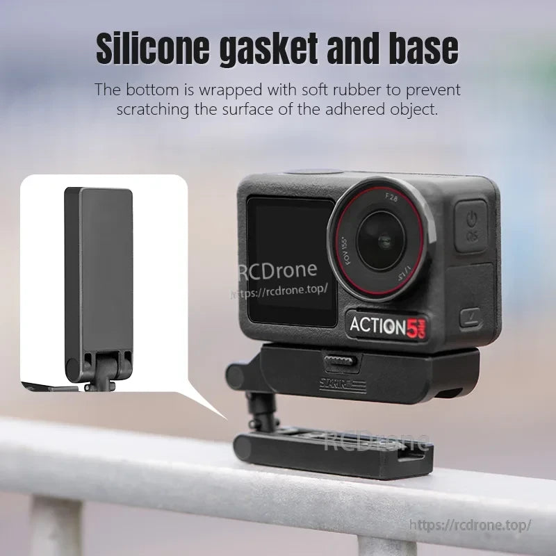 STARTRC DJI Action Magnetic Mount, Silicone gasket protects surface, magnetic mount for action camera
