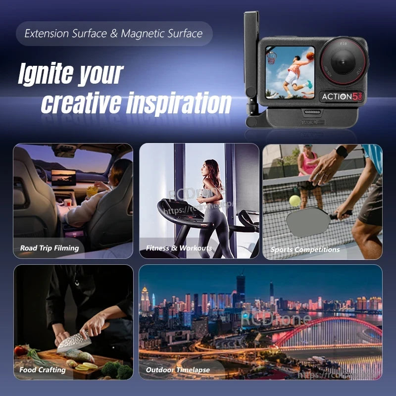 STARTRC DJI Action Magnetic Mount, Magnetic mount for action cameras, perfect for sports, travel, cooking, and time-lapse videos—secure, versatile, and easy to use.