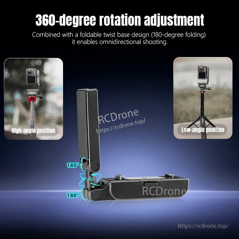 STARTRC DJI Action Magnetic Mount, 360-degree rotation with 180-degree foldable base for omnidirectional shooting.