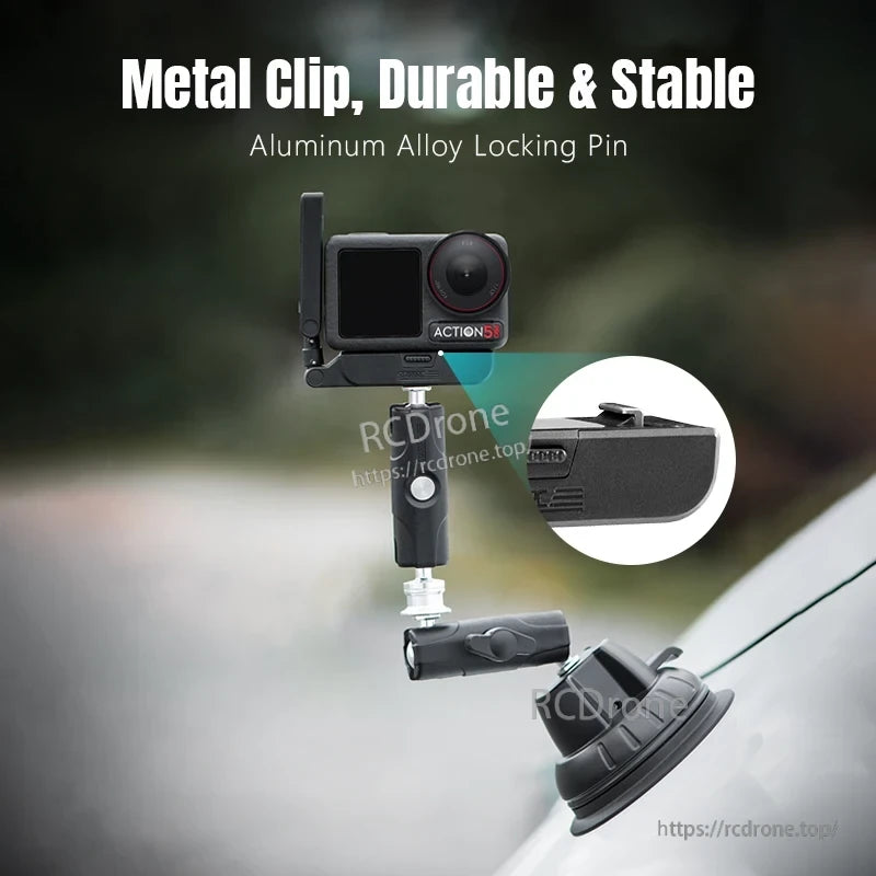 STARTRC DJI Action Magnetic Mount, Durable metal clip with aluminum alloy locking pin. Magnetic base for secure action camera mounting.