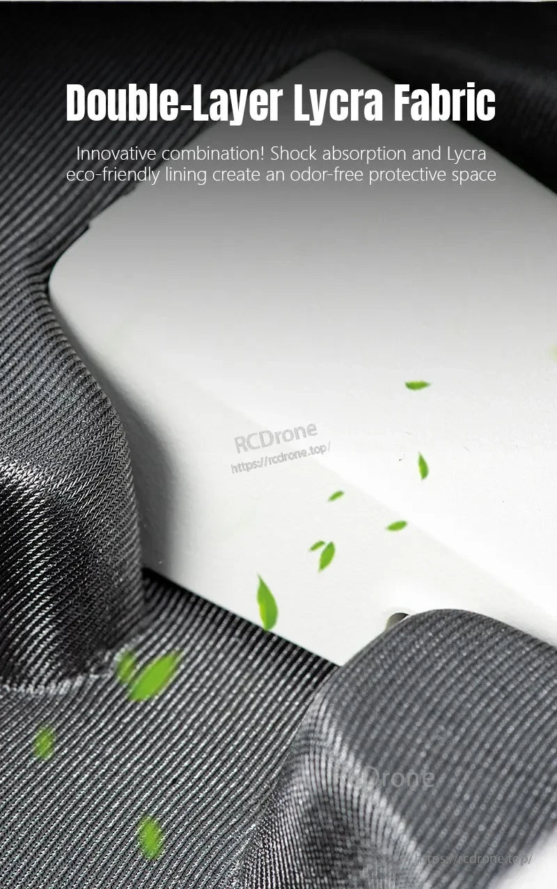 STARTRC DJI Flip Carry Case, Double-layer Lycra fabric offers shock absorption, eco-friendly materials, and odor-free protection for comfortable, sustainable use.