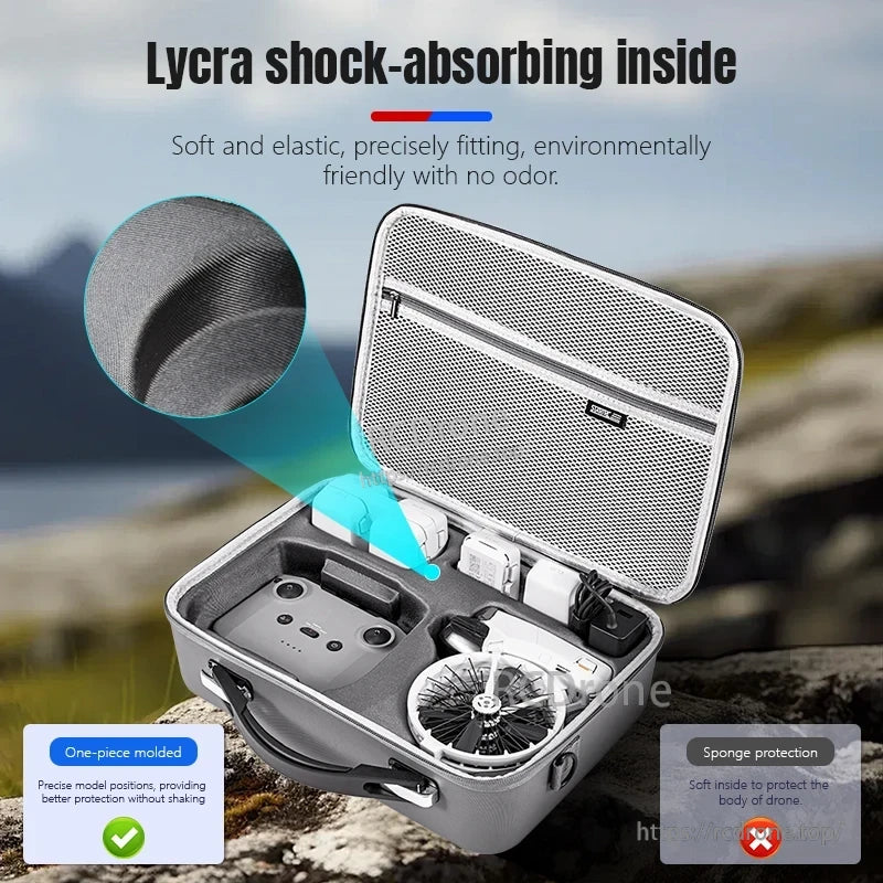 STARTRC DJI Flip Carry Case, Soft, eco-friendly Lycra lining with precise one-piece fit; odorless and shock-absorbing. Sponge protection not advised.