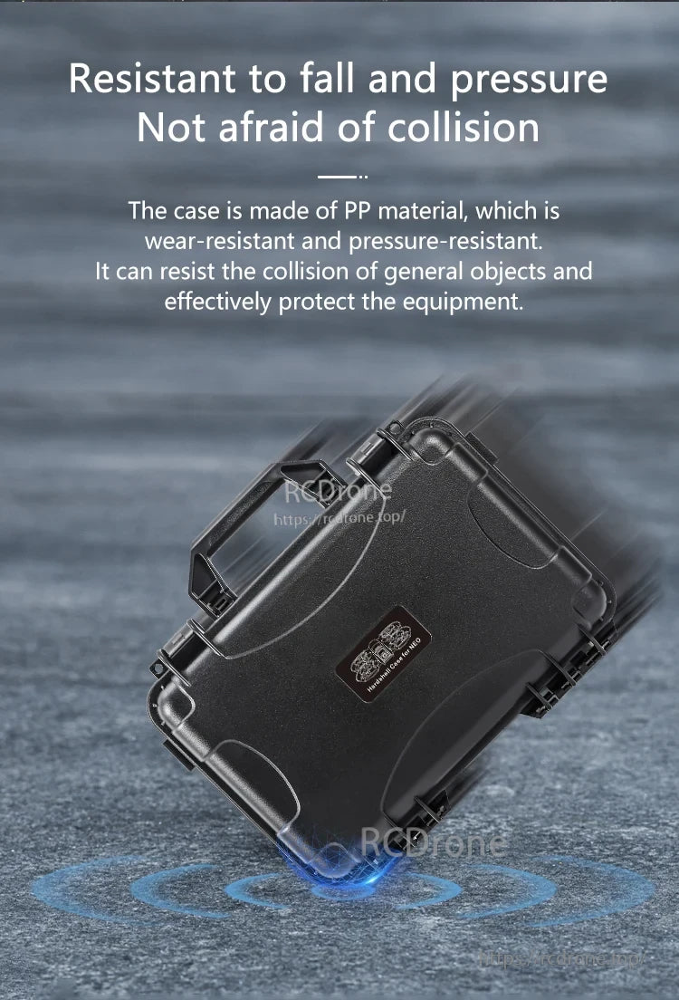 The STARTRC DJI NEORC Waterproof Case withstands drops, pressure, and impacts with durable PP material.