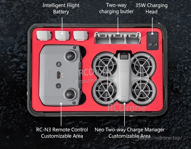 STARTRC DJI NEORC Waterproof Case, DJI Neo RC Waterproof Case with battery, charger, and remote control.