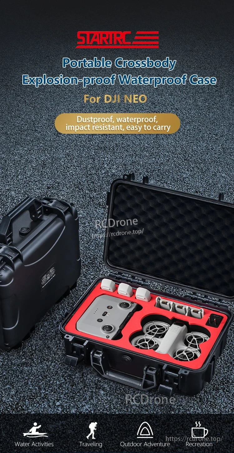STARTRC DJI NEORC Waterproof Case, Durable, waterproof, dustproof, impact-resistant portable case for DJI NEO, designed for easy transport and protection.