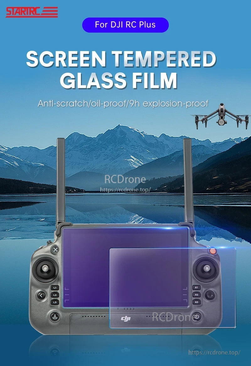 STARTRC DJI RC Plus Screen Protector, STARTRC tempered glass film for DJI RC Plus offers 9H hardness, anti-scratch, oil-proof, and explosion-proof protection.