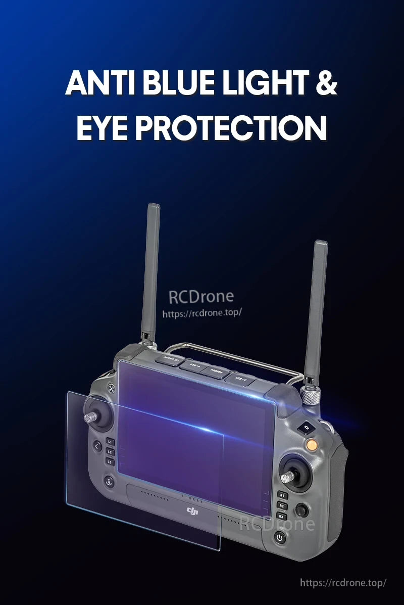 STARTRC DJI RC Plus Screen Protector, Matte eye protection with anti-blue light and frosted surface filters out purple light for comfortable viewing.