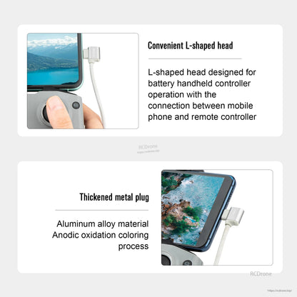 STARTRC Data Cable, Durable cable with anodized aluminum alloy plug for connecting phones to DJI drones and controllers.