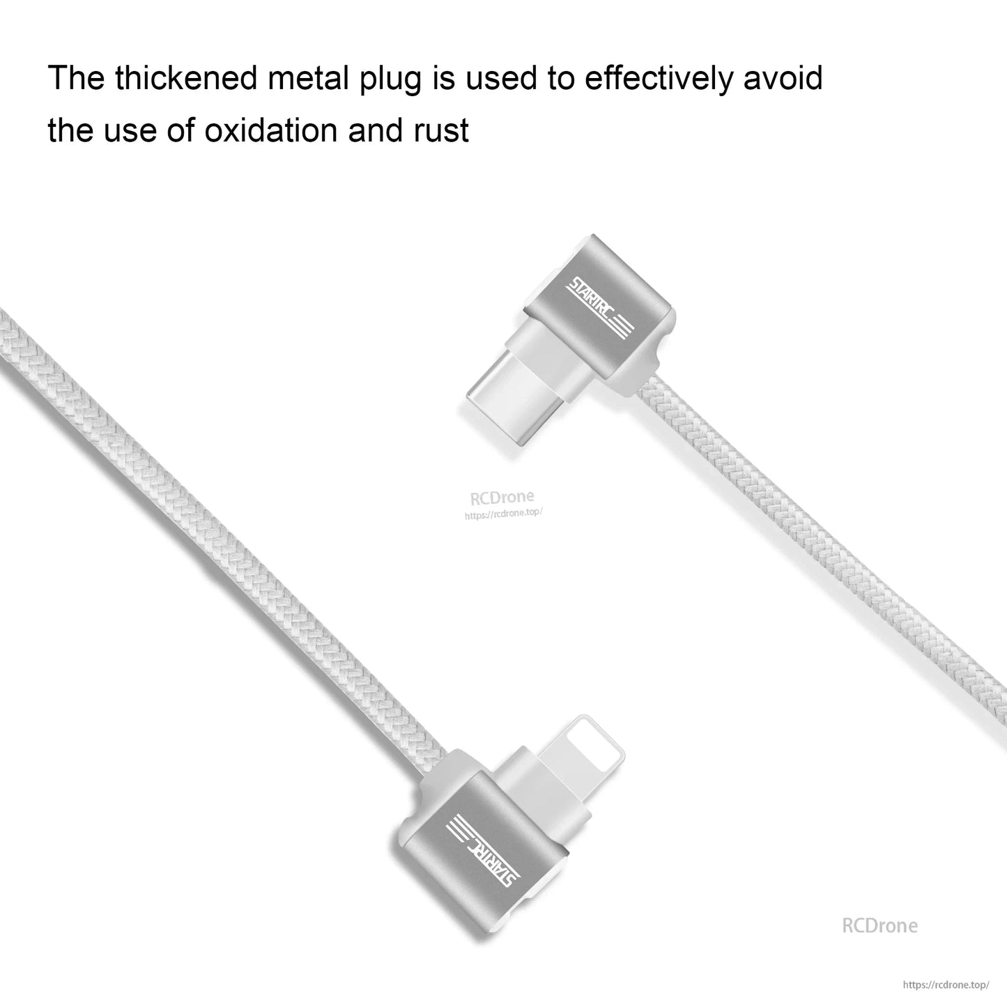 STARTRC Data Cable, Durable Type-C to Lightning cable with anti-rust metal plug, ideal for DJI drones. 30cm length.