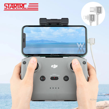 STARTRC Data Cable, STARTRC data cable connects phones to DJI remote controllers, supporting both Type-C and Lightning interfaces for seamless device compatibility.