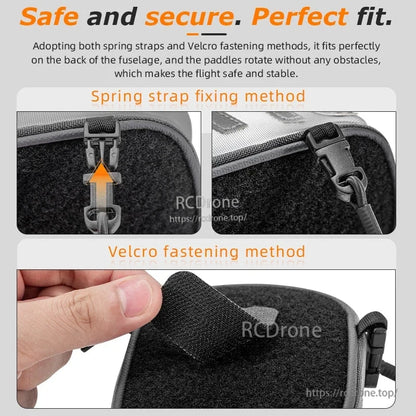 STARTRC Drone Air Delivery Bag, Spring strap and Velcro ensure a secure, stable fit on the fuselage for safe flight, unobstructed paddle rotation, and perfect alignment. (24 words)