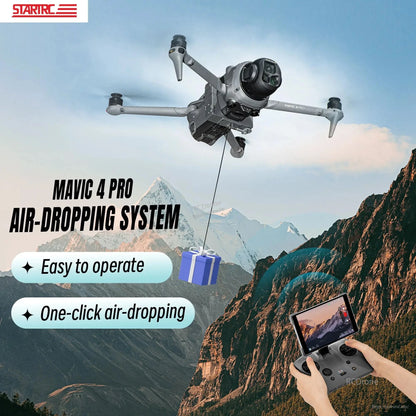 The STARTRC Drone Airdrop System Thrower is a photosensitive dispenser that can carry 480g loads with a 50mAh battery and Type-C connectivity.