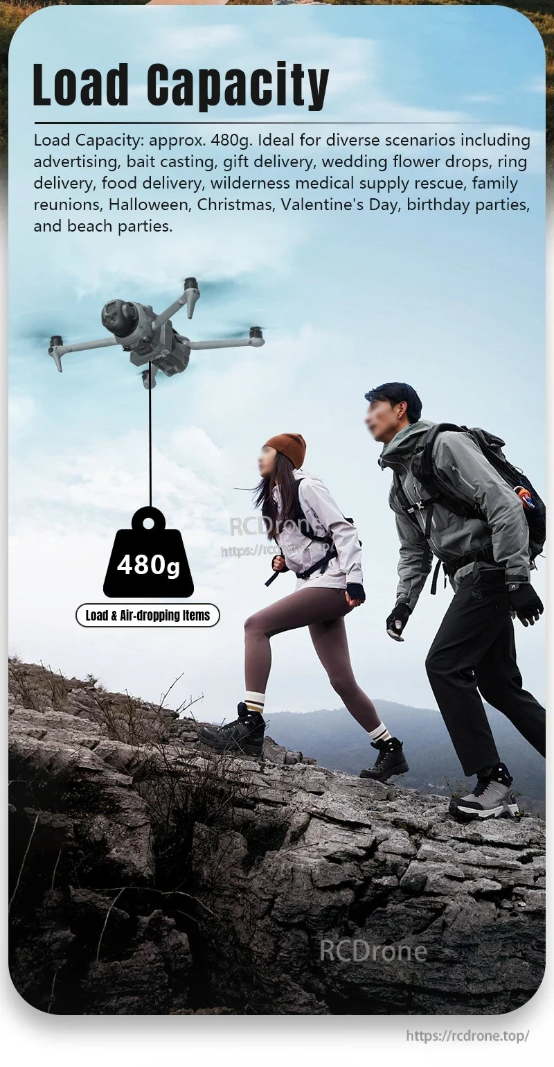 STARTRC Drone Airdrop, 480g capacity drone ideal for deliveries like gifts, flowers, food, medical aid, and events—perfect for advertising, reunions, holidays, and parties. (24 words)