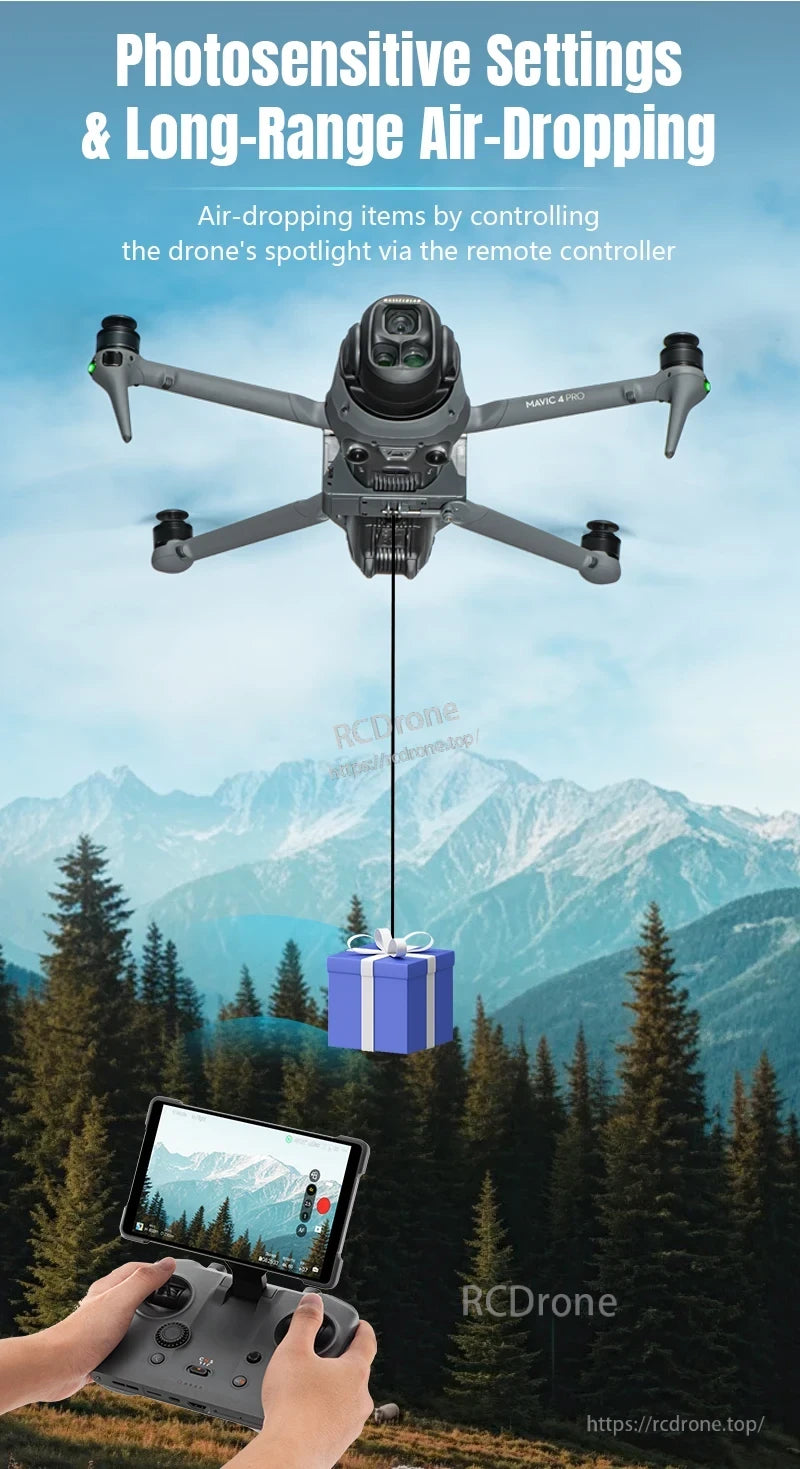 STARTRC Drone Airdrop, Photosensitive settings and long-range air-dropping with remote control