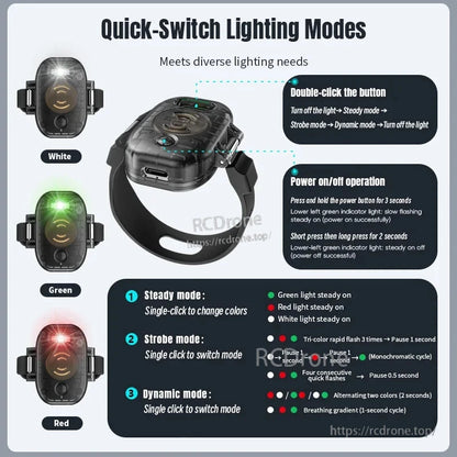 STARTRC Drone Alarm Buzzer LED Strobe features 120dB alarm, 120lm LED strobe, auto-sense and quick-switch lighting modes