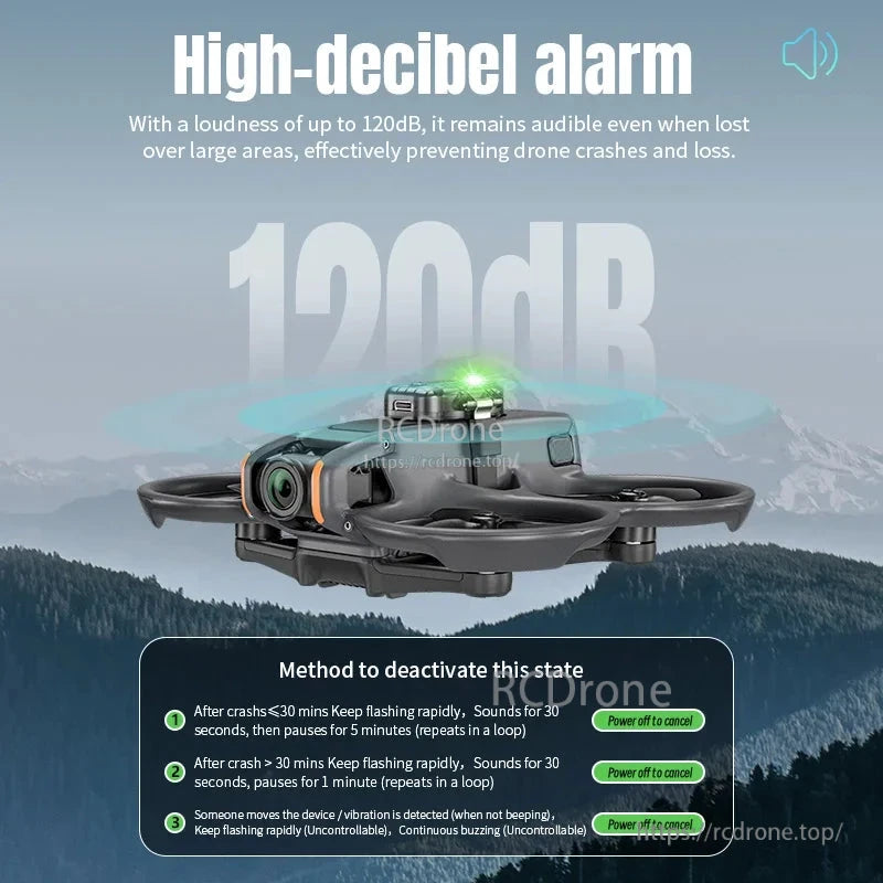 The STARTRC Drone Alarm Buzzer LED Strobe alerts users of potential crashes and loss by emitting a high-decibel alarm up to 120 dB.