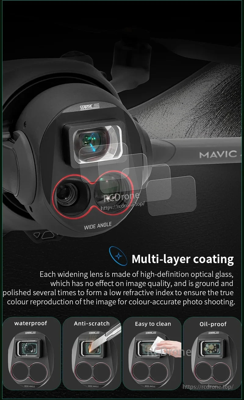 STARTRC Drone Camera Lens Filter, High-definition, multi-layer coated glass lens filter with waterproof, anti-scratch, and oil-proof properties for true color reproduction and image protection.