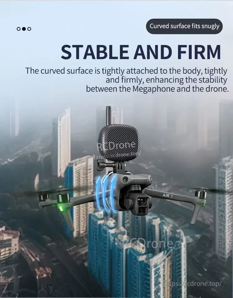 STARTRC Drone Speaker, Curved surface ensures snug, stable, and firm attachment for drone megaphone.