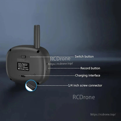 STARTRC Drone Speaker, STARTRC wireless megaphone: 120dB, 1/4" mount, record/switch functions, charging port, compatible with DJI drones.