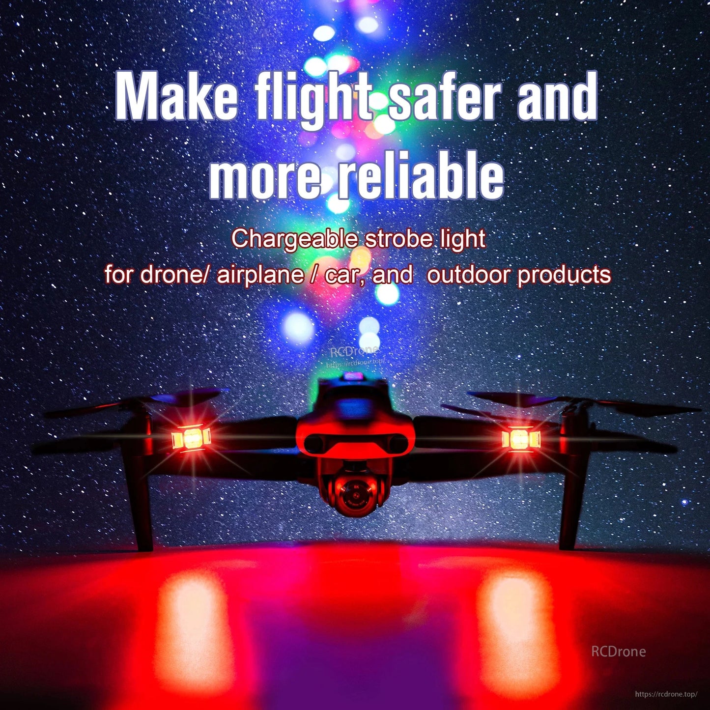 STARTRC Drone Strobe Flashing Light, Strobe light boosts safety for drones, planes, cars, and outdoor use; rechargeable and versatile. (24 words)